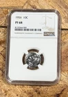 1956 Proof Silver Dime PF68   70 year old dime, spotless!