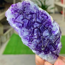 100G Inner Mongolia Natural Fluorite Purple Edged Cube Crystal Mineral Specimen