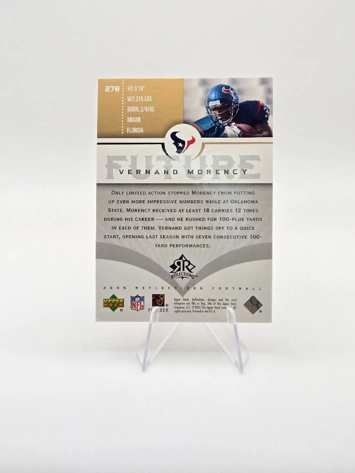 Vernand Morency 2005 Upper Deck Rookie Reflections RC Future Gold SP /50 #278 - Image 2 of 2