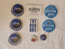 Lot of 9 Pins. Beer. Zima, Budweiser, Corona, Miller & More! Light Up. Used.