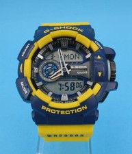 Casio G-Shock GA-400 Navy Yellow Digital Analog Watch 20BAR Waterproof Working