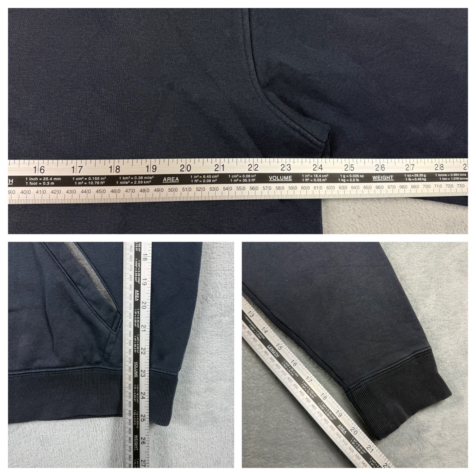 VTG Nike 2000s Y2K Athletic Dept Navy Mini Swoosh Oversized Sz M Full Zip Hoodie image 6