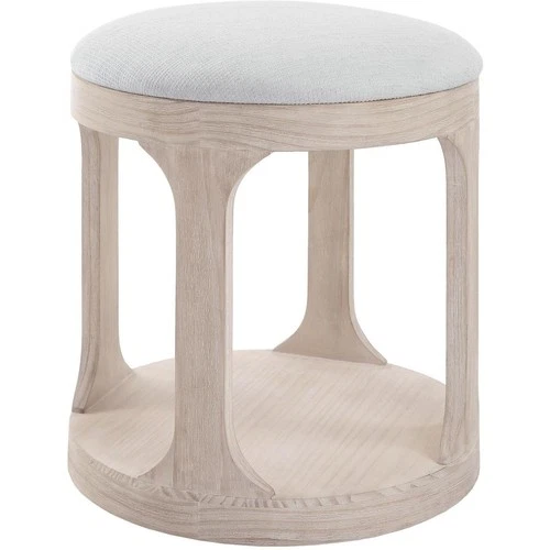 Uttermost 24076 Dennen 20.5 inch Oak and Off-White Polyester Ottoman - Picture 1 of 7