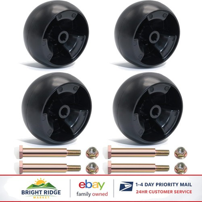 #ad Set of 4 Mower Deck Wheels 5 Inch Diameter with Bolts and Lock Nuts Included $37.91