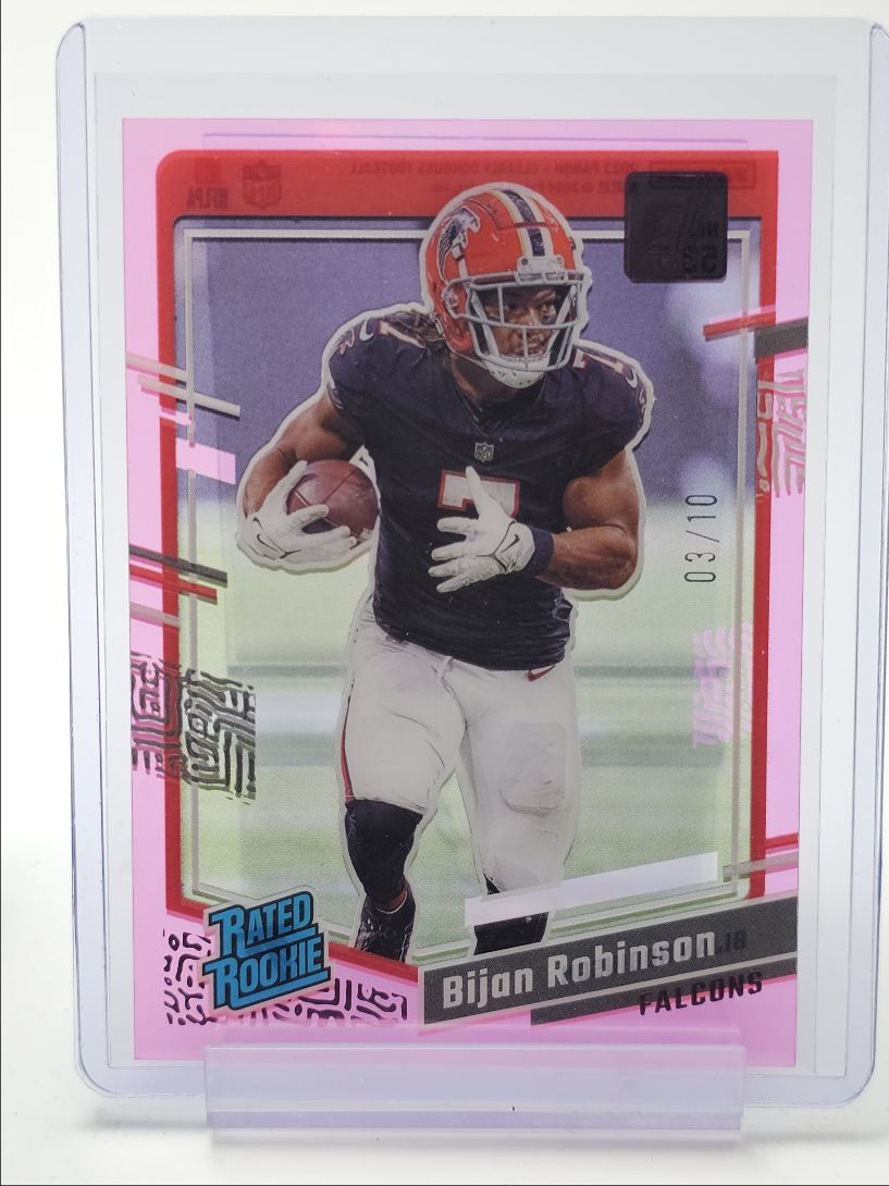 BIJAN ROBINSON 2023 CLEARLY DONRUSS RATED ROOKIE PINK #53 RC /10 Q2550