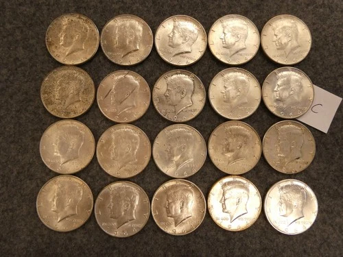 20 pc 1964 Kennedy Half Dollar 90% Silver $10 face lot C ships FREE