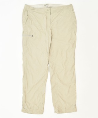L.L.BEAN Damen Slim Chino Hose US 16 2XL W38 L31 Beige Nylon Sport LM14