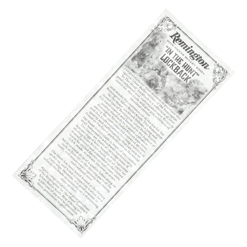 REMINGTON «2026 СЕРЕБРЯНАЯ ПУЛЯ» НОЖ - 4 1/4» LOCKBACK #R1342SB - США - NIB - Изображение 4 из 4