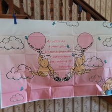 Vintage Pooh Bear Backdrop Baby HBD Girl Deco...