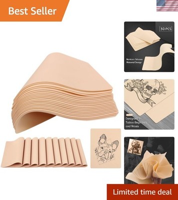Realistic 30 Pcs Tattoo Practice Skin - Double-Sided for Cost-Effective Learning