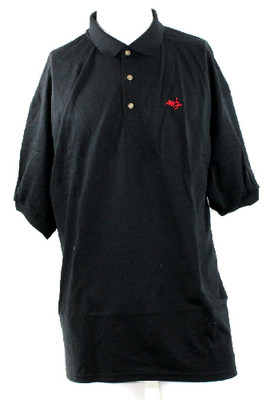 The Threadshop Albert Hammond JR AHJ Logo On Black Men's Polo Medium