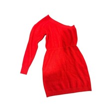Nordstrom Open Edit One Shoulder Sweater Dress In Red Small NWT 
