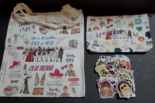 New Taylor Swift Double Sided Tote Bag & Pouch  1989 Era of You & 100 Stickers