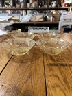 Cambridge Apple Blossom Yellow Topaz Uranium Depression Glass Bowls 4