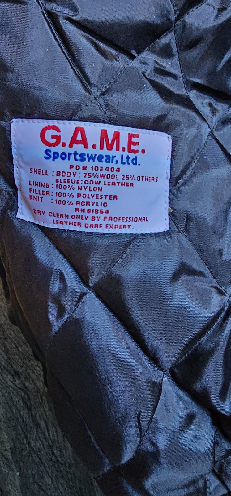 Varsity jacket with White House patch, wool and l… - image 3