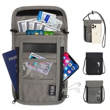 RFID Blocking Passport Holder Travel Wallet Bag Security Neck Pouch Anti theft