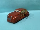 Vintage 1950's J. Chein Tin Litho Wind Up Woody Sedan Toy Car Made in USA