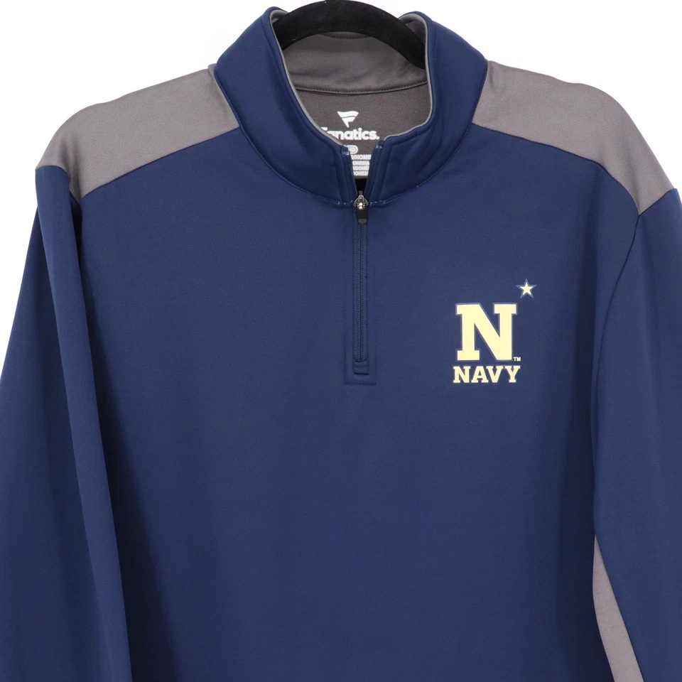 Navy Midshipmen Football Fanatics Mens Size Large Navy Blue Pullover Long Sleeve - Image 2 of 4