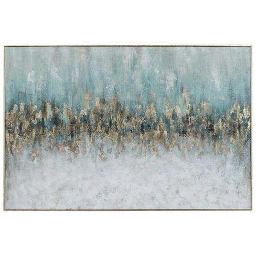 Uttermost Divide Coastal Firwood and Canvas Abstract Hand Painted Art in Blue - Picture 1 of 9