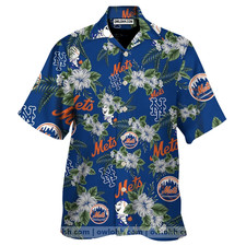 New York Mets MLB All Over Print 3D Flowery Unisex Hawaiian Shirt