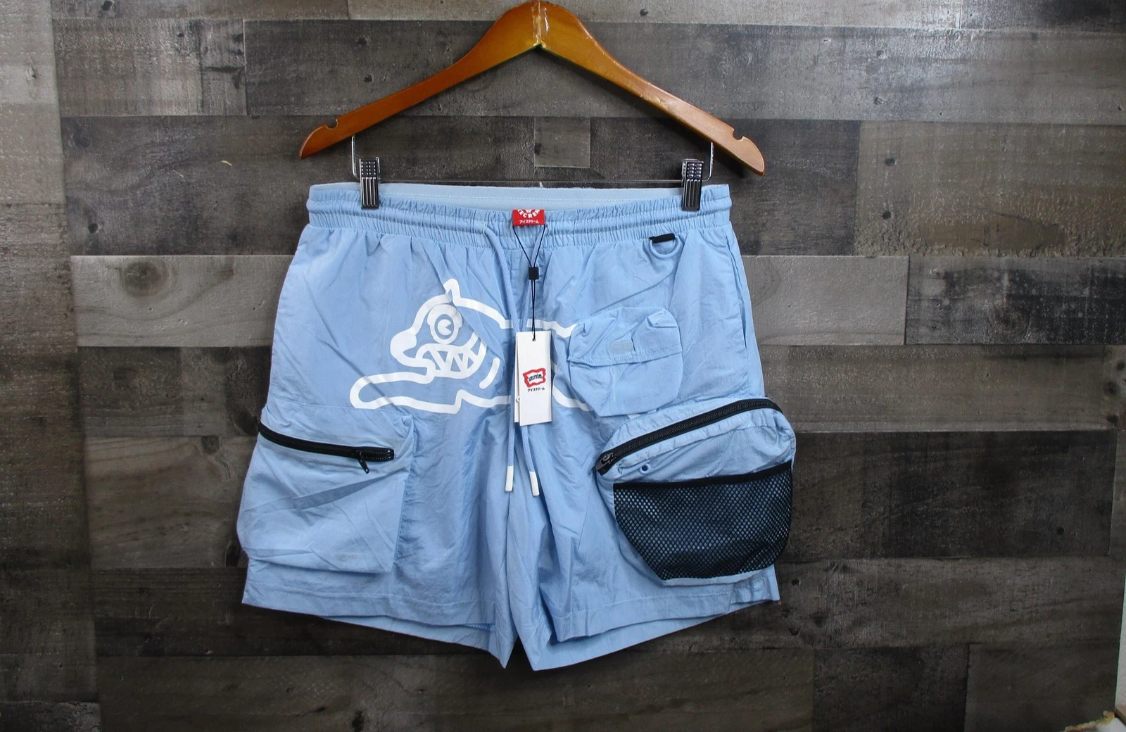 Icecream Hiker Shorts Mens Medium Blue Nylon Cargo Mesh Pocket Streetwear NEW