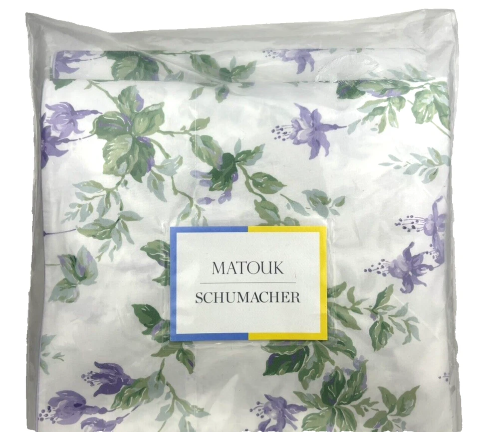 Matouk Garden Gate Violet QUEEN Sheet Set Egyptian Cotton 500 ThreadCount Floral - Image 2 of 4