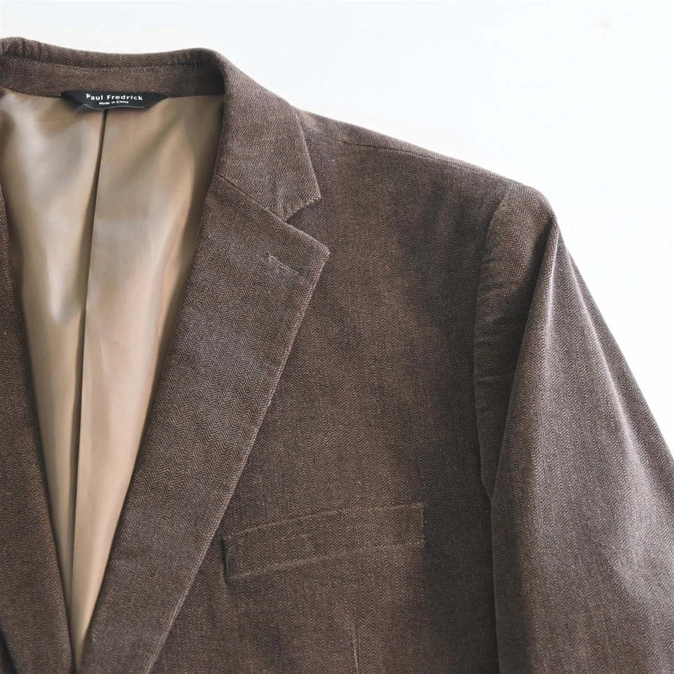 Paul Fredrick 48L Marrón Espiga Cepillado Peinado Traje Chaqueta Blazer Abrigo Deportivo Foto 2 de 4