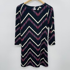 Trixxi Juniors Size Medium 3/4 Sleeve Chevron Printed Shirt Dress Stretch Jersey