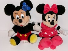 Vintage Lot of 2 Mickey Mouse  Minnie Walt Disney World Plush Toys