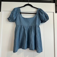 NWOT UNBRANDED Soft Chambray Babydoll Top