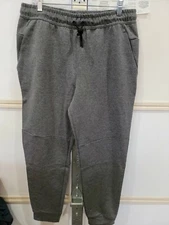 Member's Mark Men's Double Knit Active Jogger Sweatpants w/ Zip Up Pocket Grey L