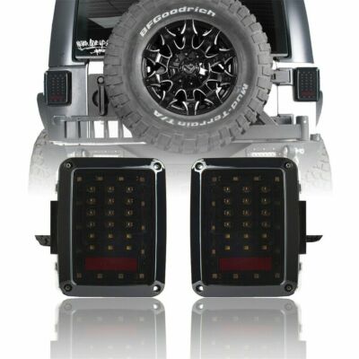 Smoked  LED Tail Lights Assemble Brake lights for 2007-2018 Jeep Wrangler JK JKU