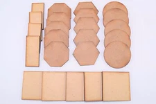 2mm MDF Wargaming Base Bases Round Square Rectangular Hexagonal Octagonal