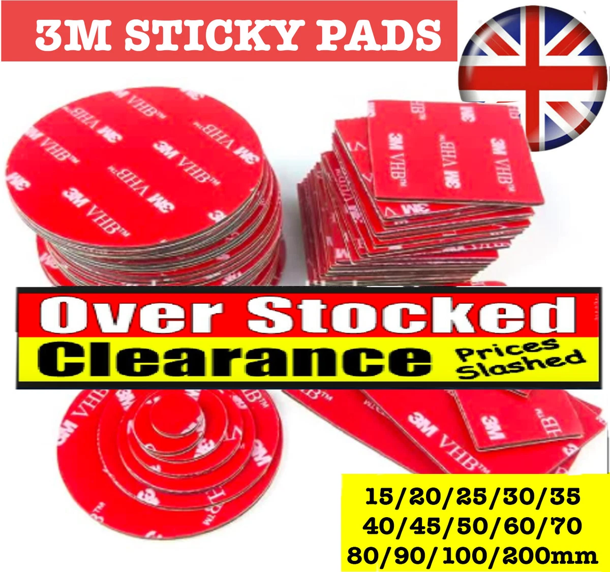 Double Sided Sticky Pads Mounting Heavy Duty Tape Exterior Strong Sticky  Pads