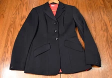 Harry Hall lightweight black hunt coat jacket ladies ~USA 4 foxhunt