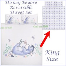 Disney Eeyore KING SIZE Reversible Duvet Cover Set Winnie The Pooh Bedding NEW