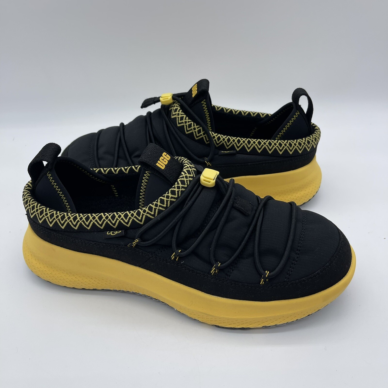 PANTOFOLA D’ORO UGG CA78 Tasman Uomo Taglia 9 Ciabatta Sneakers 1136594 Nero Giallo Thinsulate