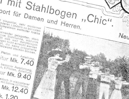 CHIC HISTORY ADVERTISEMENT Graphic for "ARCHERY" 191! August Stukenbrok Einbeck