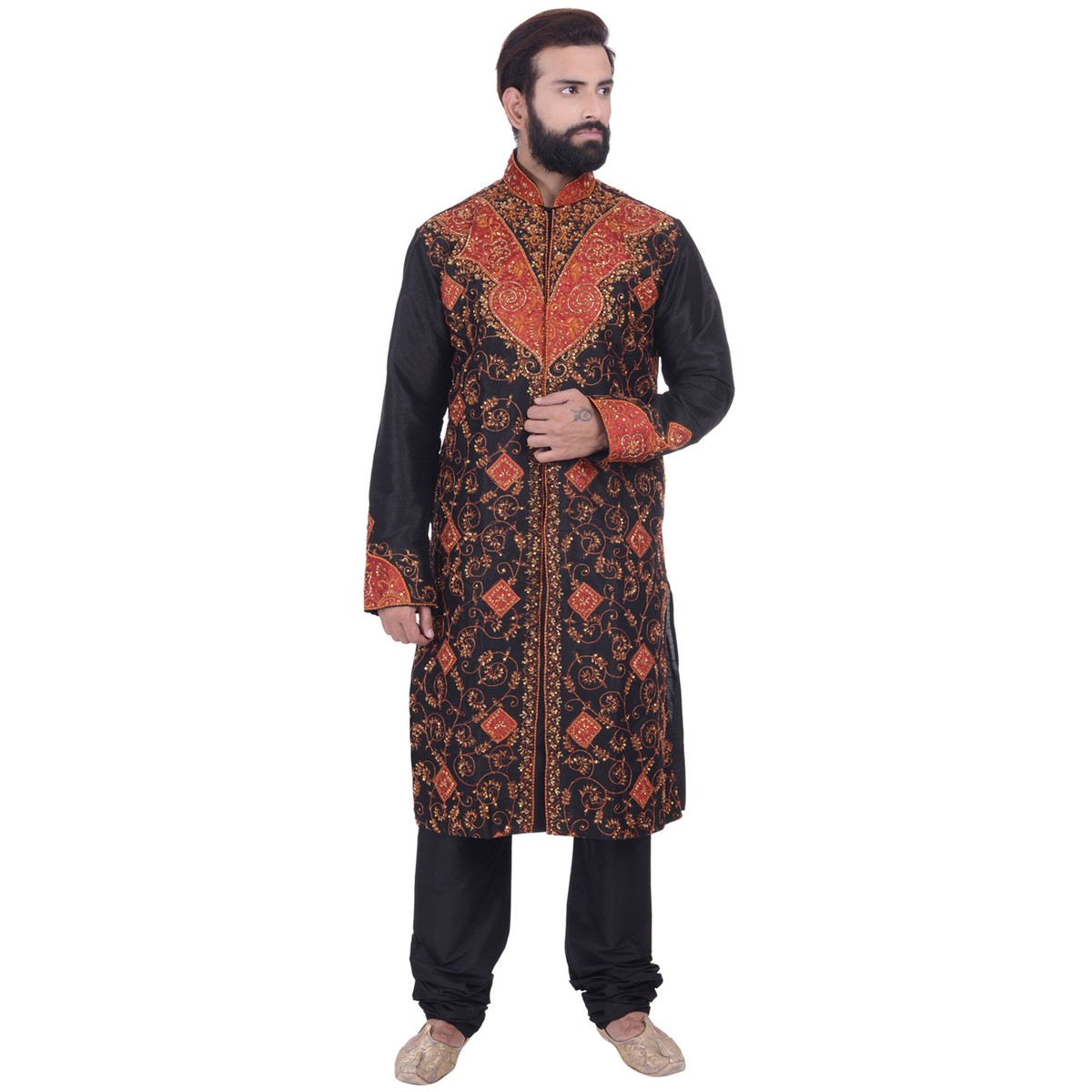 Ethnische Herren Indische Bollywood Kurta Sherwani 2-teilig