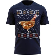 Christmas Chicken T Shirt Farm Animal Gift For Secret Santa Him Her Animals Mens