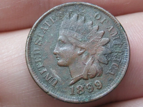 1899 Indian Head Cent Penny- VF/XF Details, Diamond, LIBERTY Shows