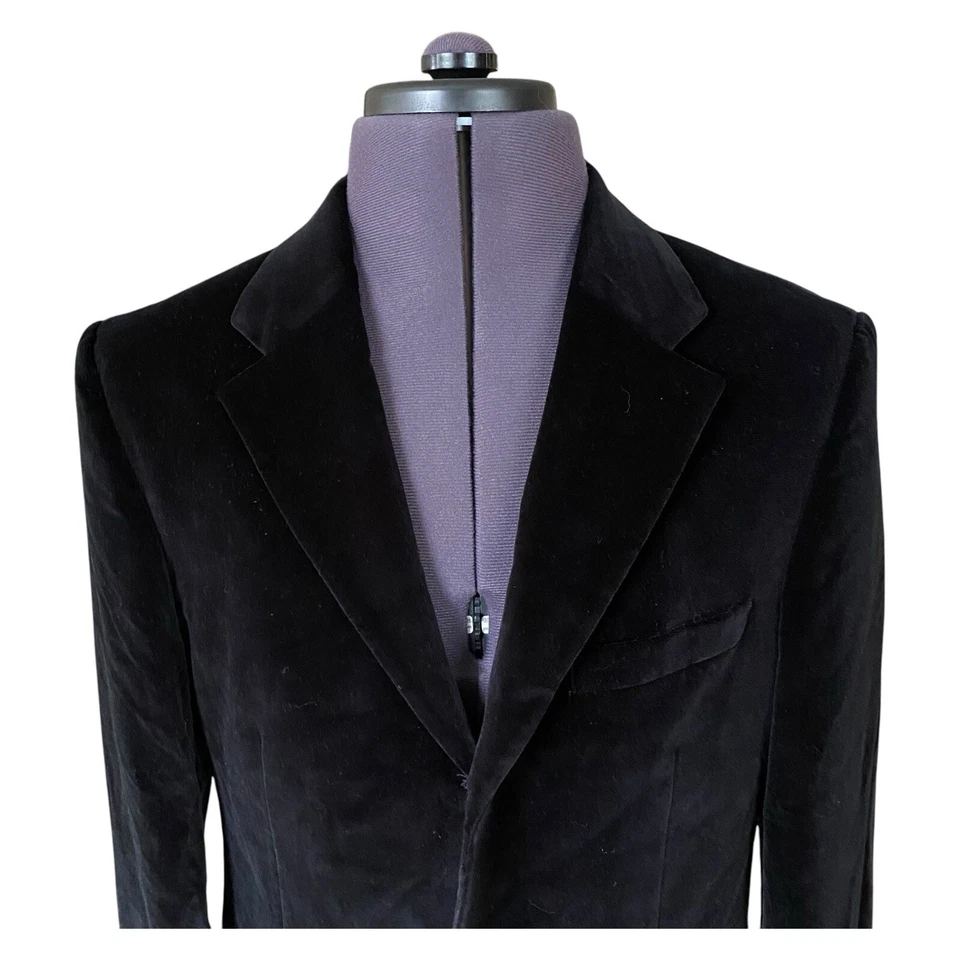 Hugo Boss ASTAN/HAGO Blazer Jacket Black Velvet 3 Button Cotton Men's EU50 UK38R - Image 4 of 4