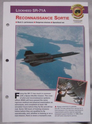 Aircraft of the World Card 54, Gruppe 7 - Lockheed SR-71A Blackbird
