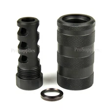 ALL STELL Muzzle Brake 1/2X28 TPI for 9mm + Knurled Forwarder