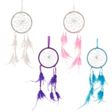 Set of 4 Different Color Dream Catchers Wall Hang Decor Feathers Beads Gift Idea