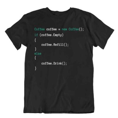 Coffee Coding Tshirt Computer Programmer T-Shirt Funny Shirt Idea Tee