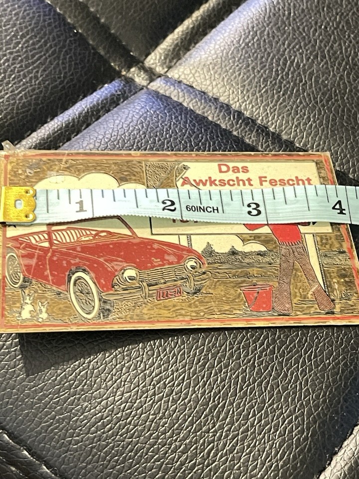 Vintage Car Show Dash Plaque 1979 Thru 1981 Das Awkscht Fescht Macungie