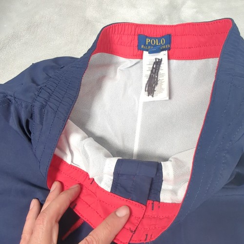 Polo Ralph Lauren Swimwear Boys Large Blue Mesh Lined Lace-Up Shorts Big Pony - Picture 9 of 11
