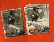 2016 Bowman BP21 Anfernee Seymour 11 Count Lot, 1 Chrome, 10 Base Miami Marlins
