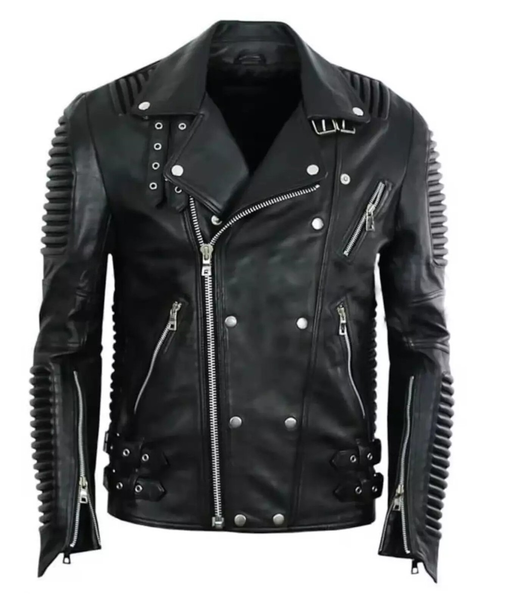 Men's Godspeed Motorcycle Leather Jacket | Red & Black color Men's Godspeed Motorcycle Leather Jacket | Red & Black color